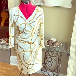 Ralph Lauren Dress Classic White & Gold Dress